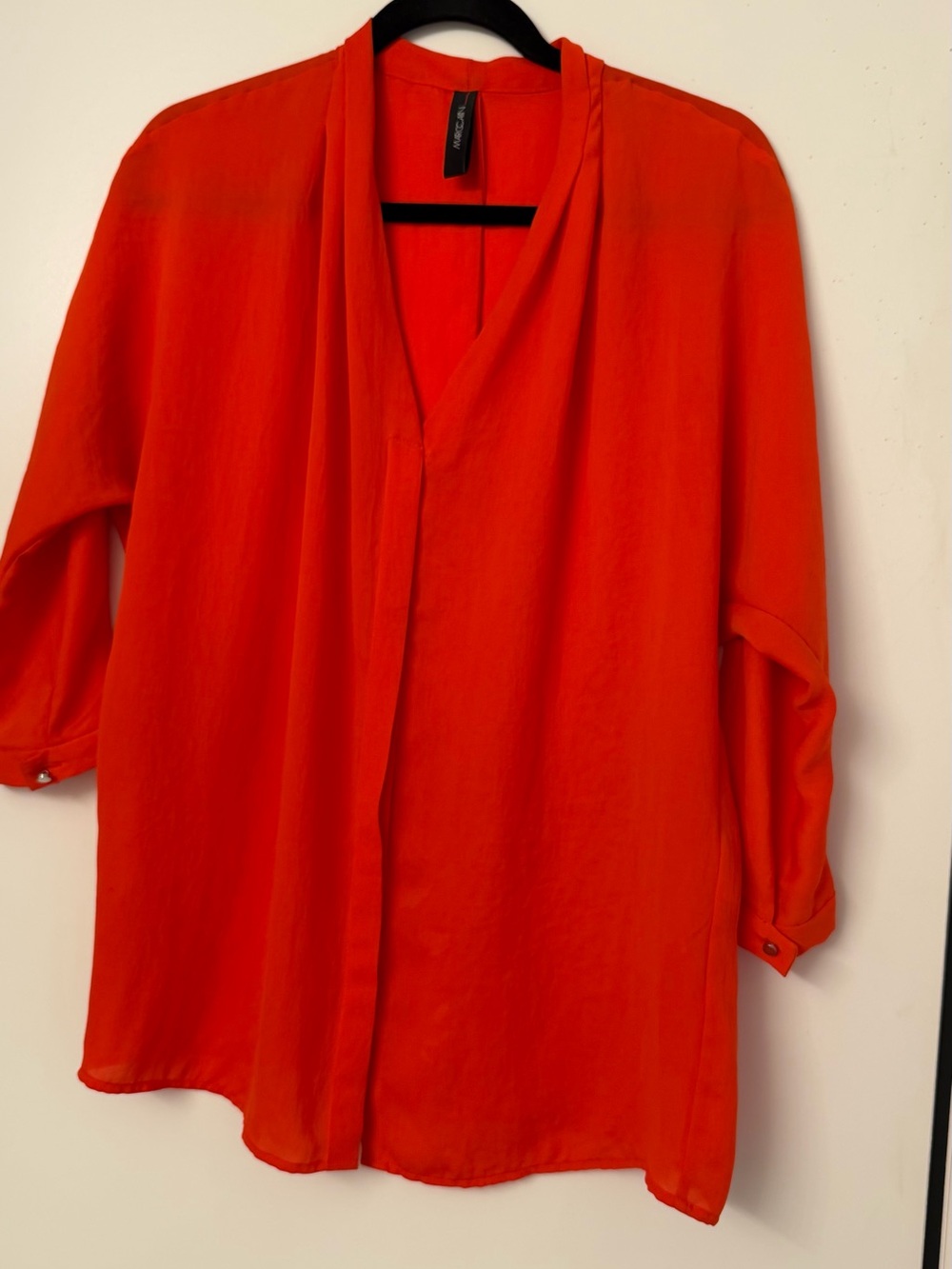 Marc Cain Bold Orange Red V-Neck Blouse